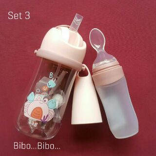 Combo Bình tập uống nước & Bình thìa ăn dặm AAG