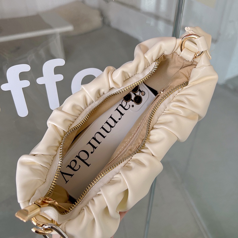 Túi xách IELGY đeo chéo vai dây xích bằng da mềm hình đám mây kiểu Hàn cho nữ