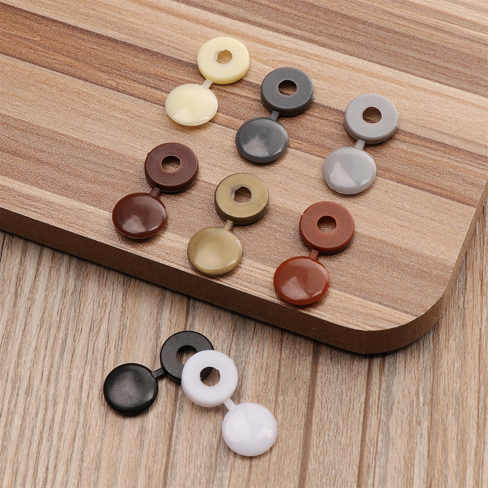 LONTIME 100Pcs Fold Snap Screw Cap Bolt Protective Cover Furniture Decor
