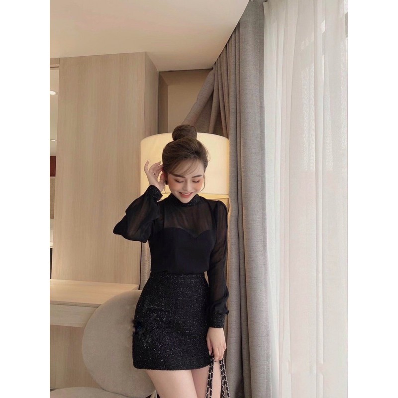 SÉ ÁO TƠ MIX CHÂN VÁY DẠ