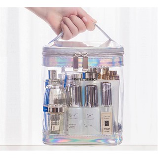 🇻🇳 In Stock PVC cosmetic bag, travel makeup personal travel transparent washbag with zipper, convenient waterproof