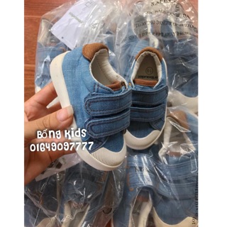 Giày Bé Trai Quai Dán Denim