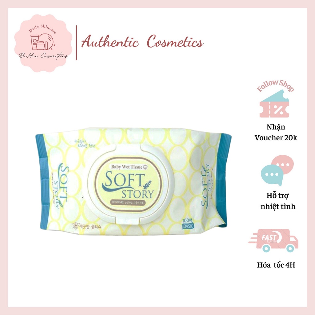 Khăn Giấy Ướt Soft Story Baby Wet Tissue Hàn Quốc - 100 Tờ
