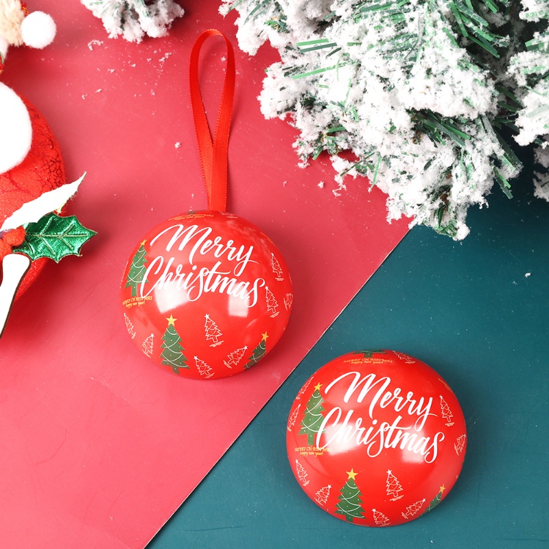 Hộp Đựng Bánh Kẹo Hình Quả Bóng Tròn Họa Tiết Ông Già Noel Hoạt Hình Sáng Tạo Có Thể Treo Trang Trí Cây Thông Giáng Sinh