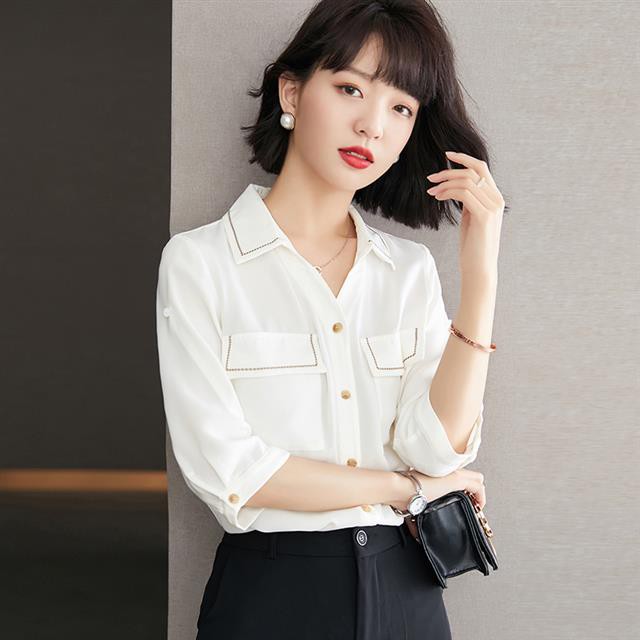 Áo Sơ Mi Voan Tay Lỡ Màu Trắng Size S-2Xl Thời Trang Thanh Lịch Cho Nữ