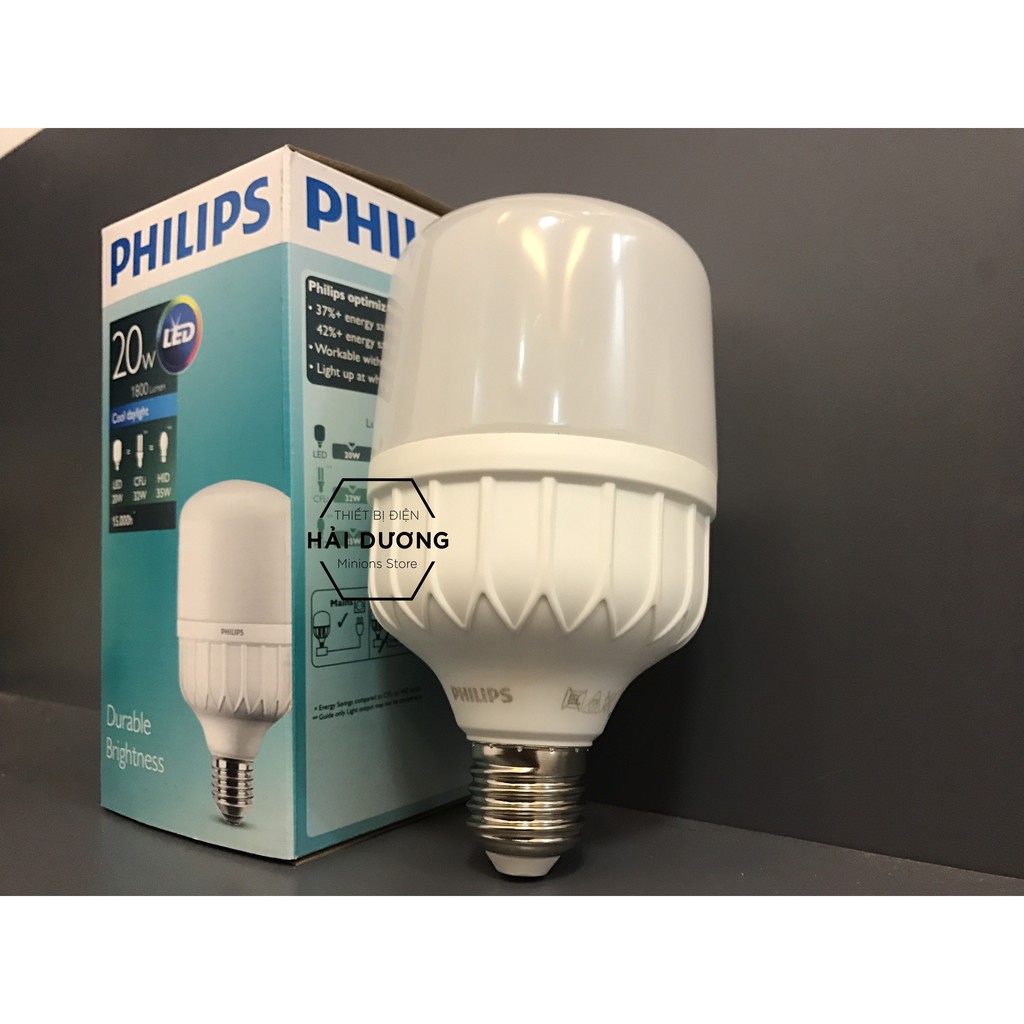 Bóng đèn Philips LED trụ 20W đuôi E27 230V P45 ánh sáng trắng/vàng