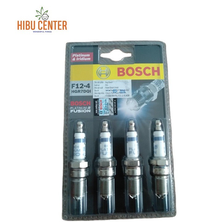 Bộ 4 Bugi BOSCH HGR7DQI Chân Côn Ngắn Bạch Kim Platinum &amp; Iridium Ford Mondeo Escape Focus