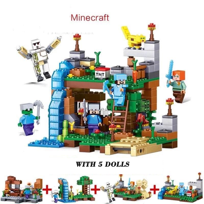 Bộ Lắp Ghép Lego 4 Trong 1 Hình Động Vật Trong Game Minecraft 2021