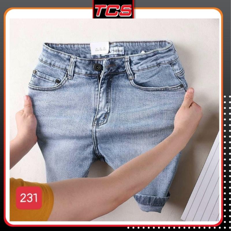Quần Short Nam.Quần Bò Rách Hàn Quốc Màu Xanh Vải Jean Co Dãn Cao Cấp Mẫu Hot TCS 204