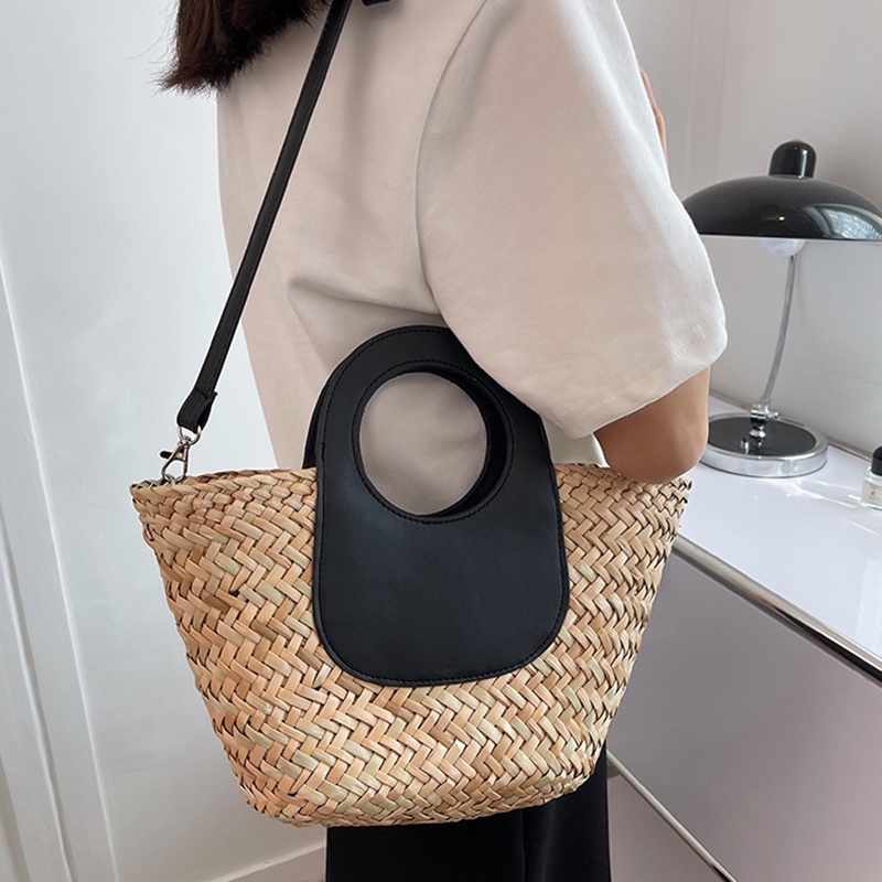 Túi đeo vai IELGY đan rơm thời trang dành cho nữ