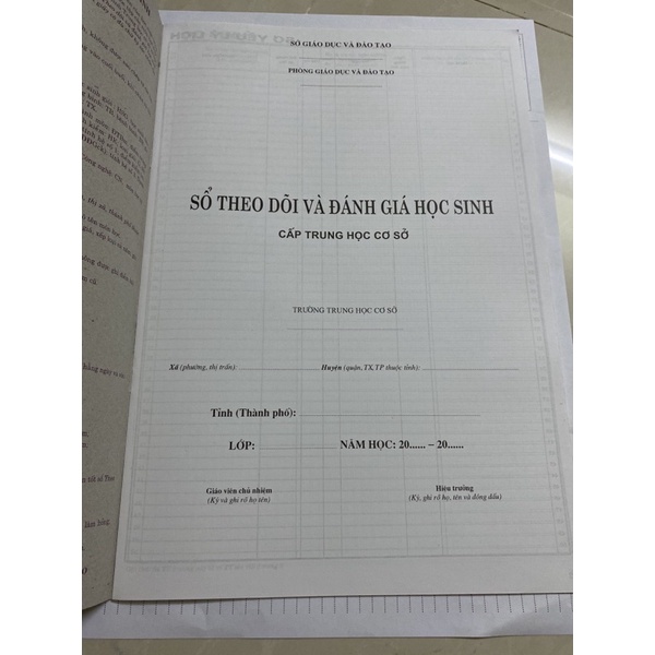 Sổ Theo Dõi Và Đánh Giá Học Sinh Cấp Trung Học Cơ Sở