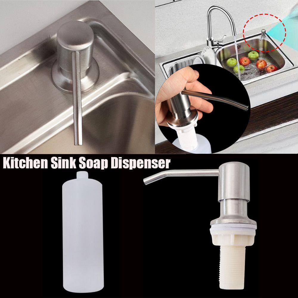 Bình Đựng Xà Phòng Rửa Tay Dạng Lỏng Bằng Thép Không Gỉ Tiện Lợi Dành Cho Nhà Tắm