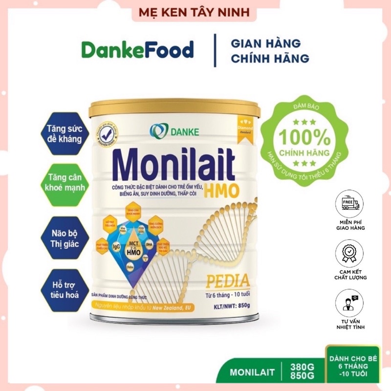 Sữa Monilait Pedia - Sữa cho bé biếng ăn, chậm lớn - 380g &amp; 850g (6 tháng - 10 tuổi)