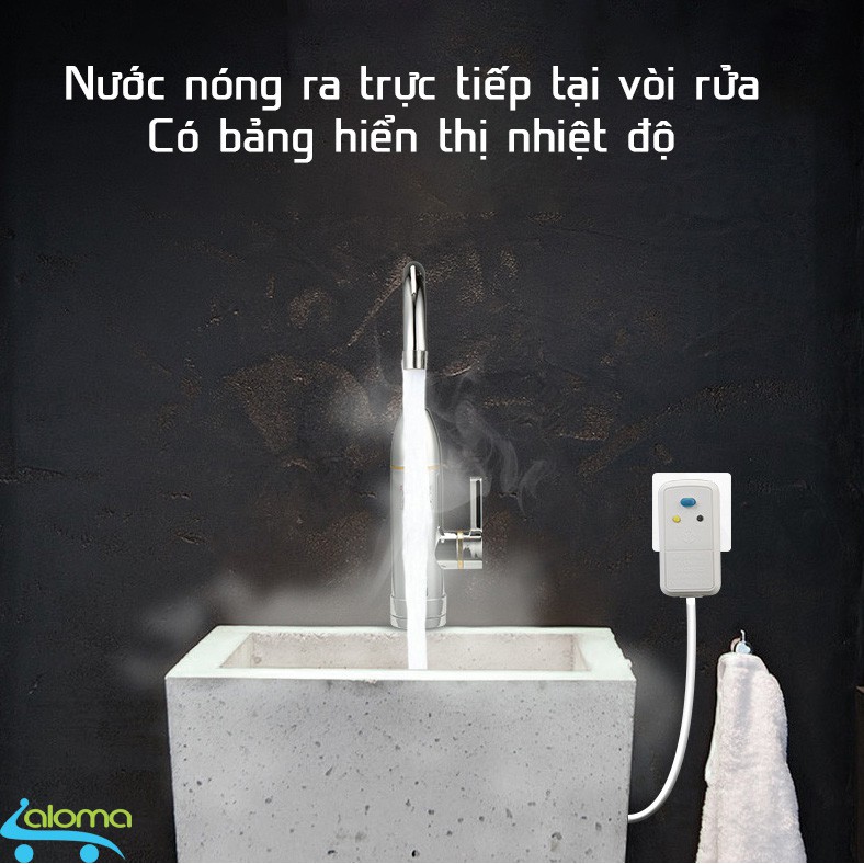 Máy làm nóng nước trực tiếp tại vòi Qwater IN-01 bằng inox kèm ổ điện chống giật