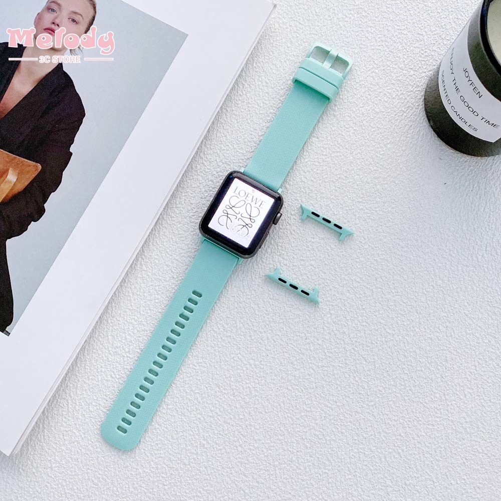 Dây Đeo Thay Thế Cho Đồng Hồ Thông Minh iwatch series 7/6/5/SE / 45/44/42/41/40/38mm Bằng silicone
