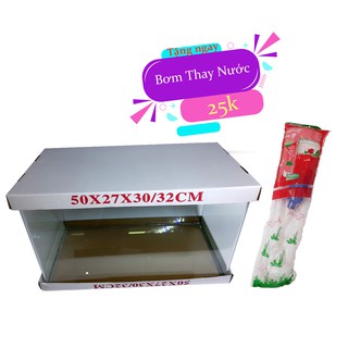 Bể cá mini kính đúc 50x27x30 cm, hồ cá cảnh thủy sinh để bàn