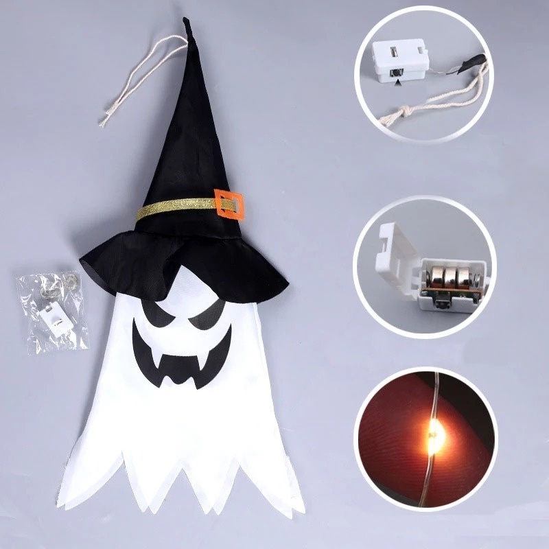 Đèn LED 3 Chế Độ Hình Nón Phù Thủy Trang Trí Halloween