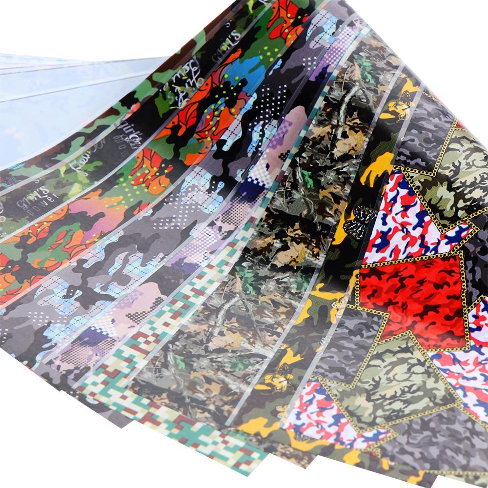 Bộ 10 Miếng Dán Trang Trí Móng Tay Màu Hồng / Xanh Lá