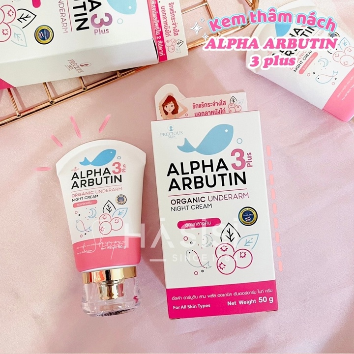 Kem Dưỡng Làm Trắng, Giảm Thâm Nách  PRECIOUS SKIN - Alpha Arbutin 3 Plus Organic Underarm Night Cream 50g
