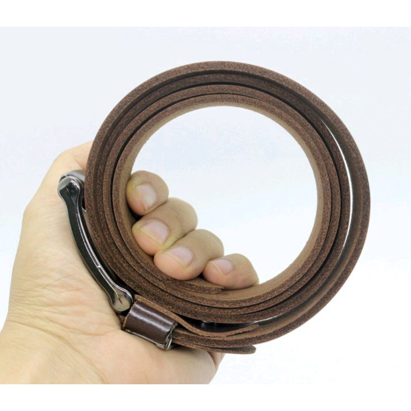 Da Bò trơn + dập vân cá sấu 1 lớp khoá kim