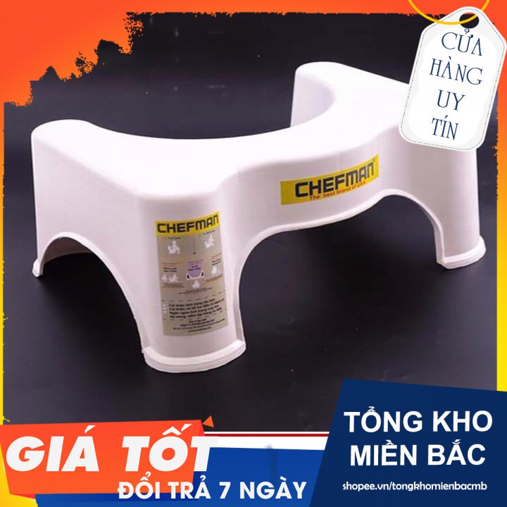 Ghế kê chân toilet chống táo bón Chefman - Ghế kê chân đi vệ sinh Tặng kèm 2 kẹp đuổi muỗi HÀNG NEW