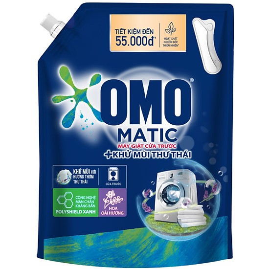 Nước Giặt Cửa Trước OMO Matic Bền Đẹp túi 3.7 kg