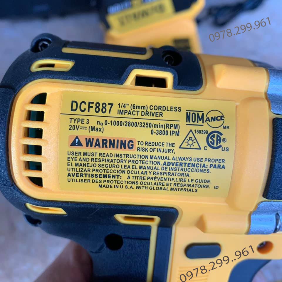 [ HÀNG CAO CẤP ] MÁY SIẾT BULONG DEWALT 20V DFC887, ĐỘNG CƠ KHÔNG CHỔI THAN, PIN TRÂU MÁY KHỎE