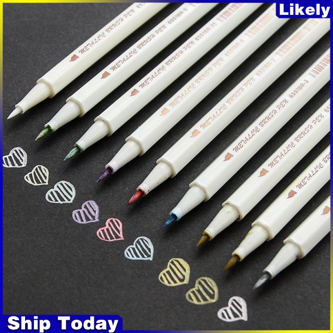 ly Single Metal Color Marker Pen Watercolor Notes Pen Photo Album Sign Brush for Sketch Drawing Coloring