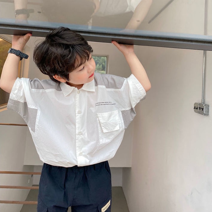 [Babycat Hàng Có Sẵn Áo Sơ Mi Cotton Tay Ngắn Phong Cách Nhật Hàn Nhật Bản Thời Trang Mùa Hè 2022 Kiểu Dáng Mới Cho Bé Trai