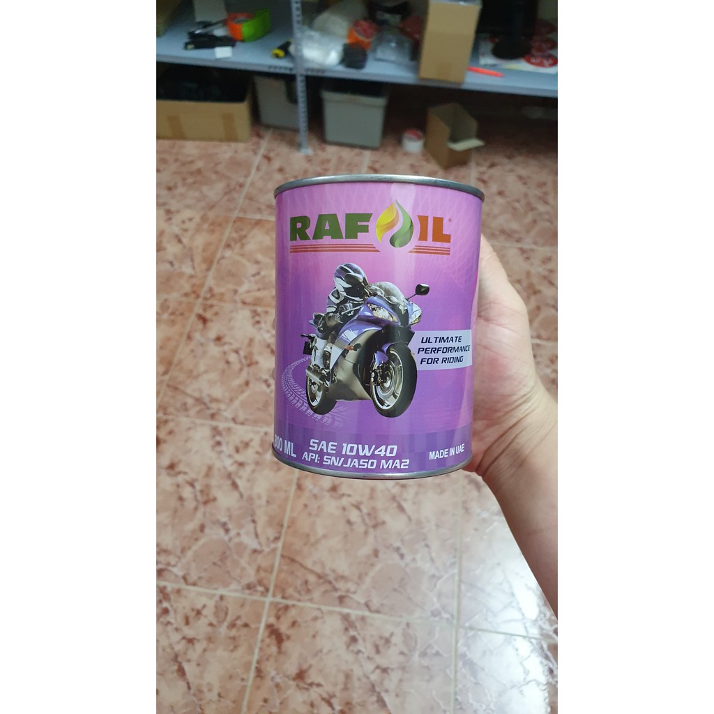 Combo 6 Lon Nhớt Full Tổng Hợp RAFOIL 10W40 800ml - Ultimate Performance For Riding - Made in UAE (Ả Rập)