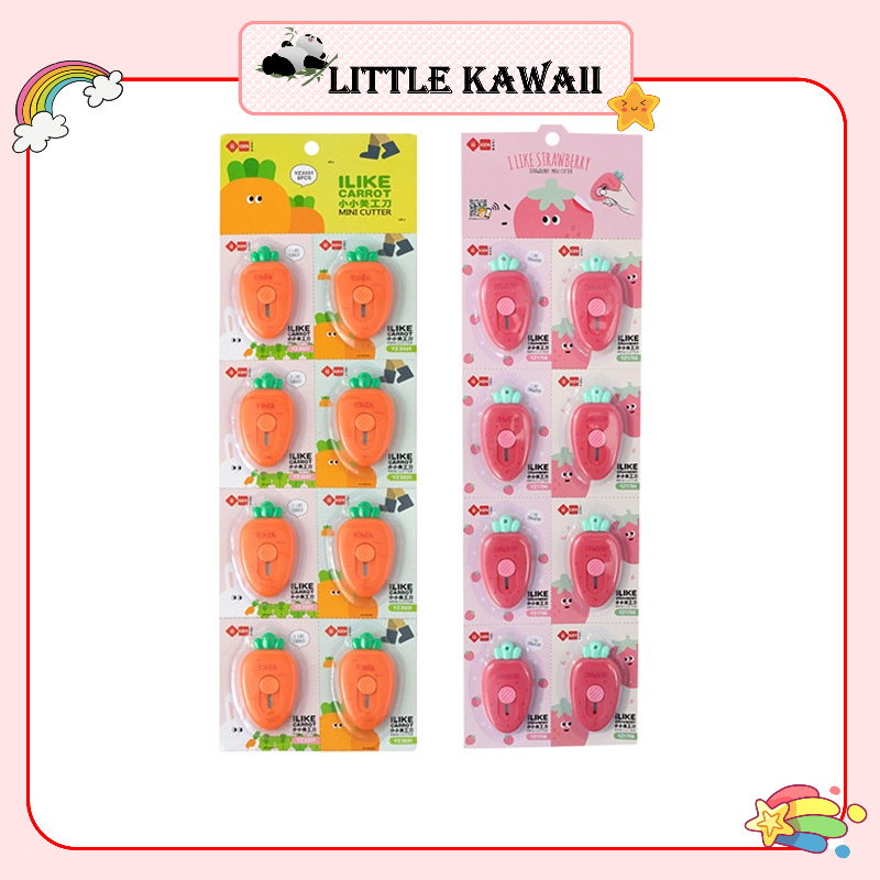 Dao rọc giấy mini hình cà rốt, dâu dễ thương tiện dụng