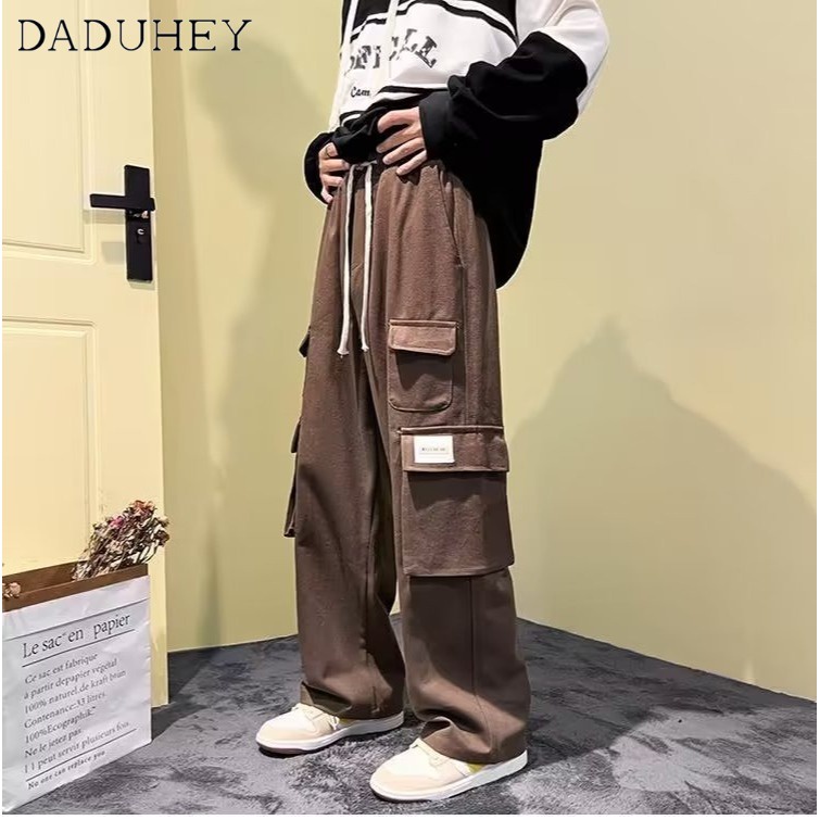 DaDuHey American High Street Vibe Overalls Hip-Hop Fashionable Brand Men's and Women's Loose Straight Casual Pants
