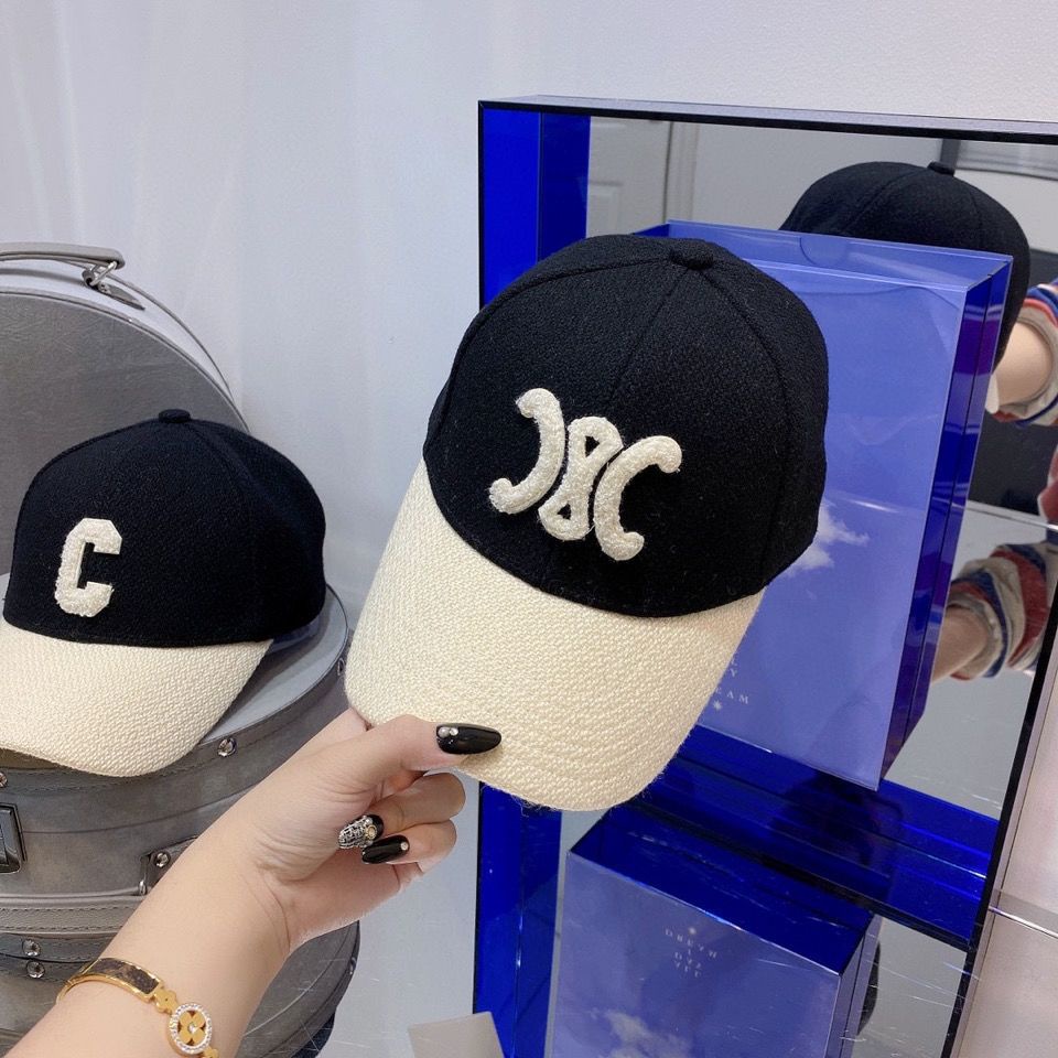A Mũ Lưỡi Trai Len Thêu Chữ celine Phong Cách Mới Chất Lượng Cao Mùa Thu Đông triomphe