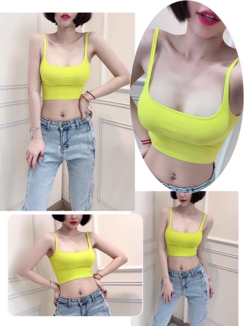 ÁO HAI DÂY CROPTOP CỔ VUÔNG