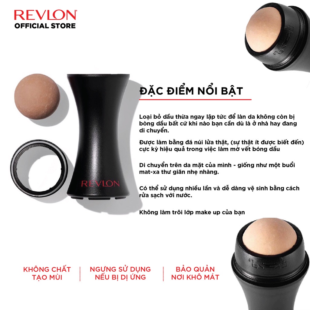 Thanh Lăn Núi Lửa Hấp Thụ Dầu Và Thanh Lăn Thạch Anh Hồng Phục Hồi Da Revlon Roller