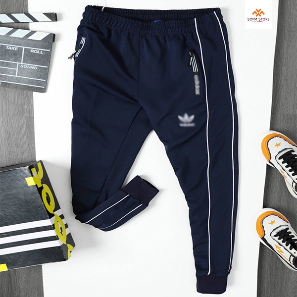 Quần Jogger thể thao nam hàng cao cấp , chất thun poly dày dặn, 2 sọc kẻ Sofm Store | BigBuy360 - bigbuy360.vn
