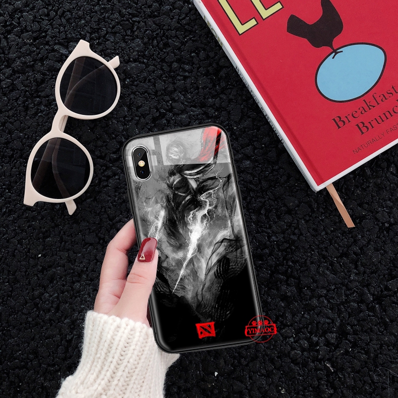 Ốp điện thoại mặt kính in hình Shadow Fiend Dota 2 267C cho Iphone XS Max XR X 11 Pro 7 8 6 6S Plus
