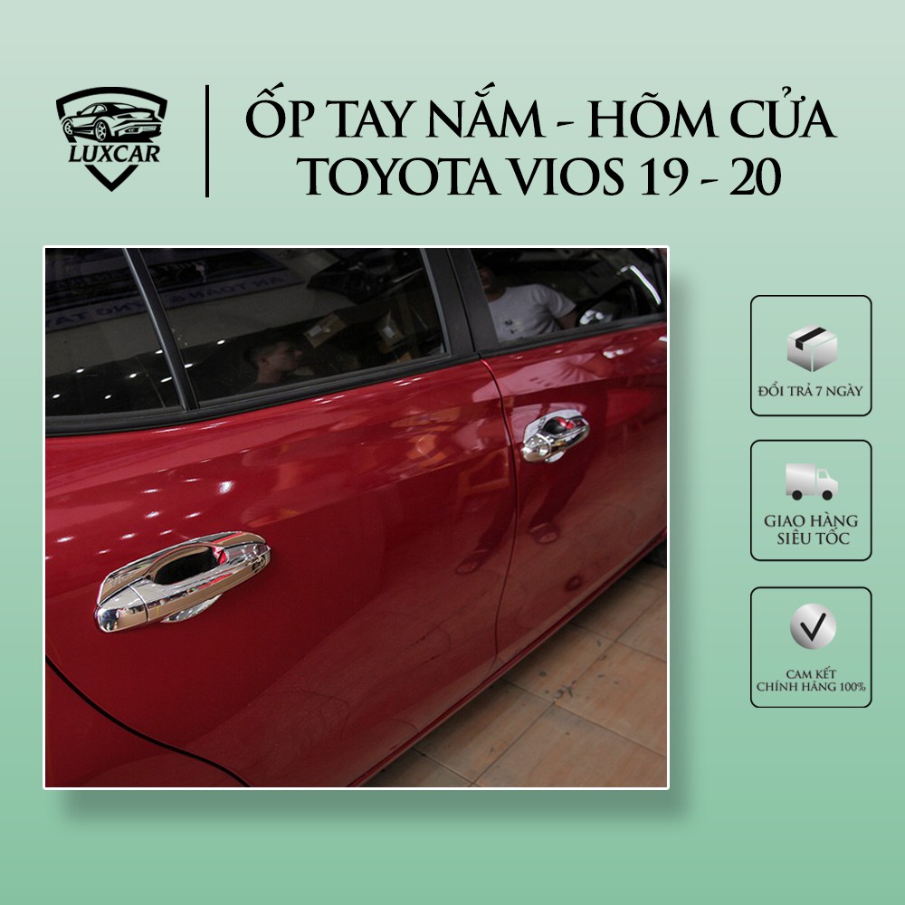 Ốp tay nắm hõm cửa VIOS đời 2019-2021 LUXCAR | Nhựa ABS mạ CROM cao cấp