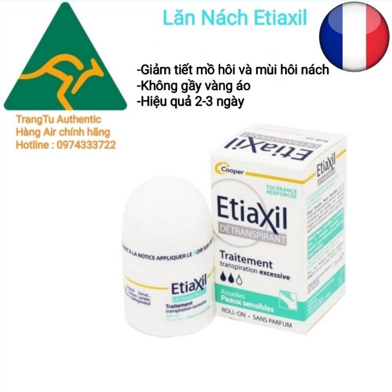 Lăn khử mùi Etiaxil 15ml Pháp,giảm tiết mồ hôi