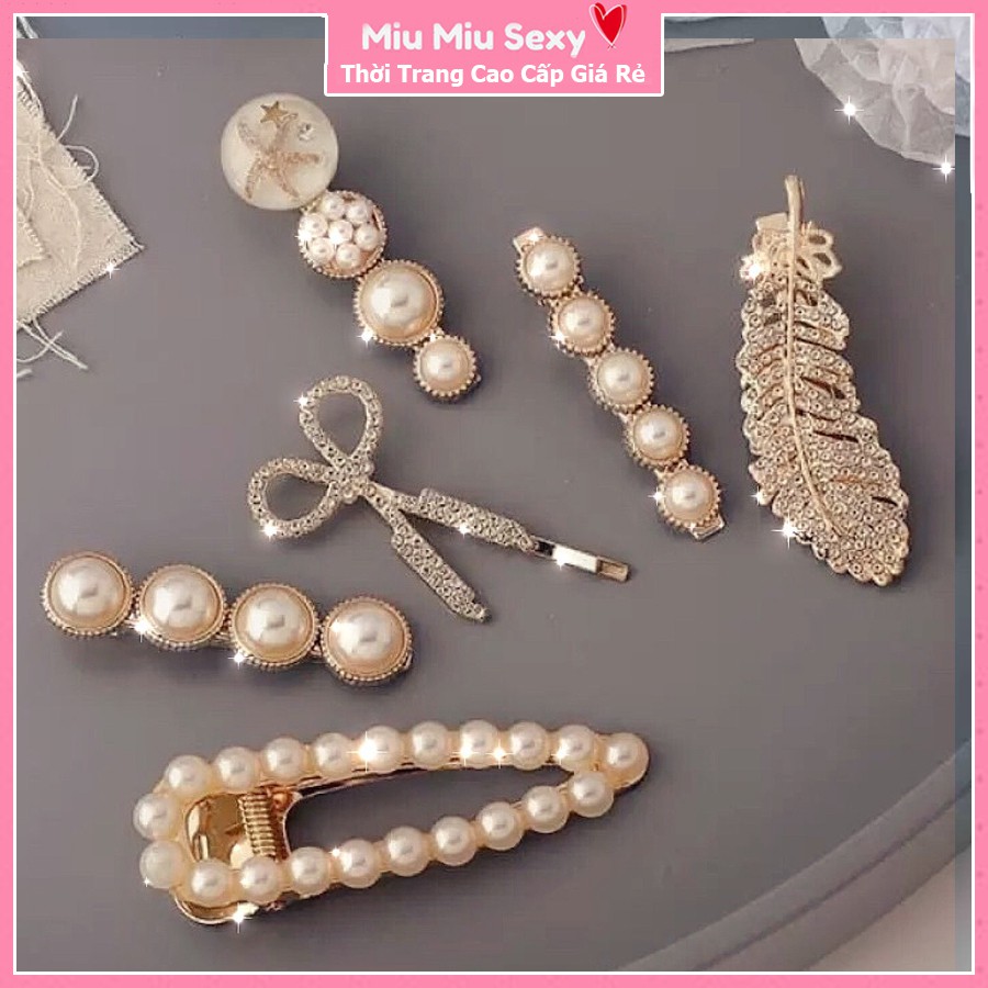 Set 6 Kẹp Tóc N.gọc Trai Đính Đá Sang Chảnh Cho Các Cô Gái Yêu Quý Của MiuMiu Sexy