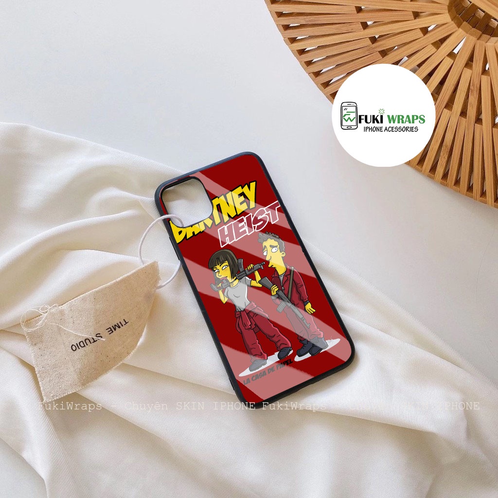 Ốp Lưng Kính Cường Lực / Case Money Heist Chống Vỡ Dành Cho 13ProMax 12ProMax 11ProMax X XSMAX Fukishop