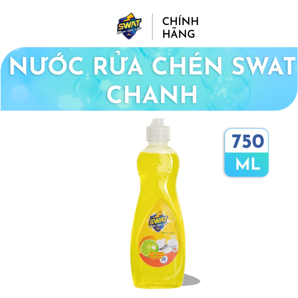 Nước Rửa Chén SWAT Siêu Sạch 750ML Tiện Lợi