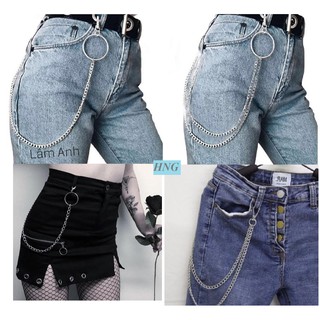 Móc Khóa Dây Xích Chain Quần Không Gỉ,Mắt Xích Kim Loại Sáng Bóng 6MM