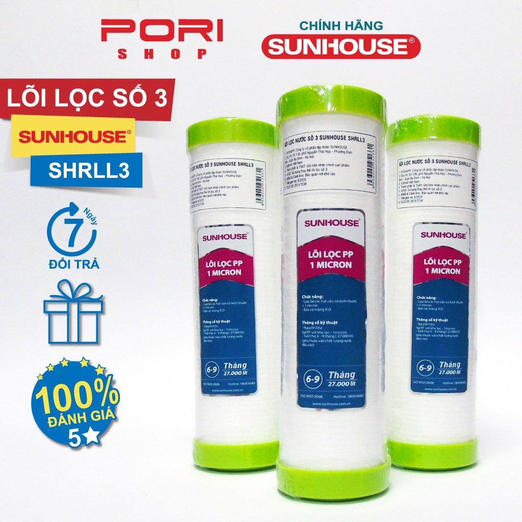 Lõi Lọc Nước Số 3 SUNHOUSE PP 1 Micron - SHRLL3