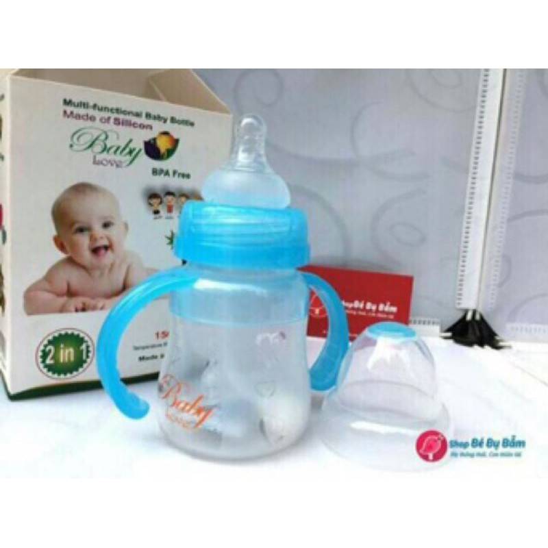 Bình sữa silicon baby love 110ml- 150ml (2 chức năng)