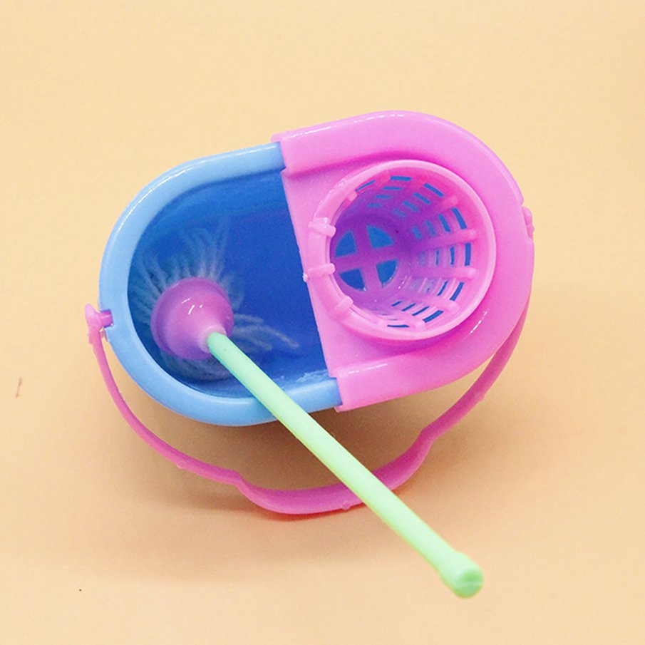 Bộ dụng cụ vệ sinh đồ chơi cho nhà búp bê dễ thương