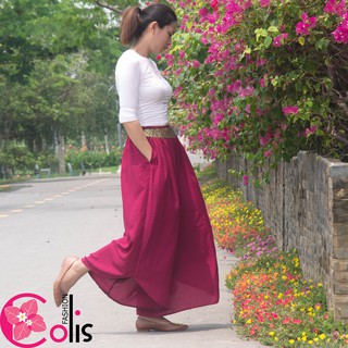 Quần Ống Rộng Kiểu Thái (màu mận)