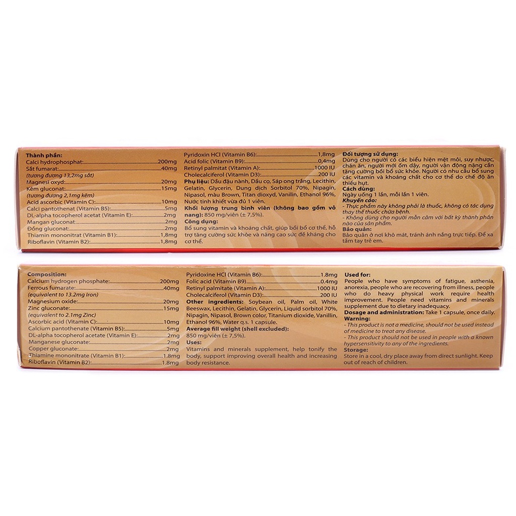 Viên uống vitamin tổng hợp Phamagel Plus HDPHARMA hỗ trợ tăng cường sức khỏe - Hộp 30 viên & 100 viên