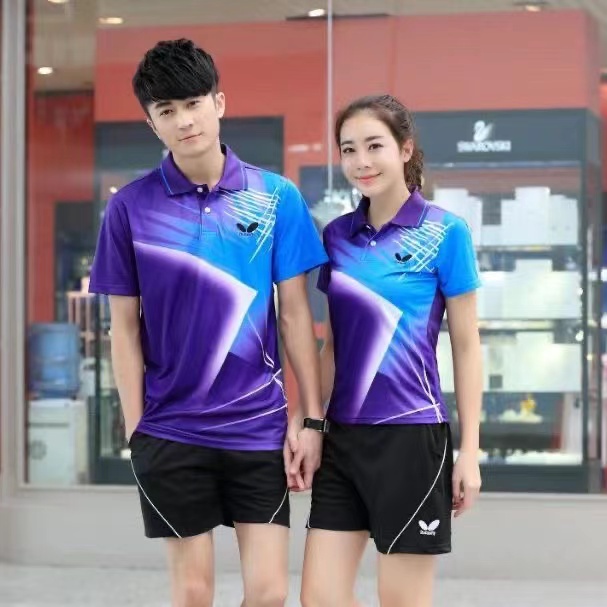 Áo Thun Bóng Bàn Tay Ngắn Cổ Bẻ Nhanh Khô Thời Trang Mới Cho Cặp Đôi Nam Nữ