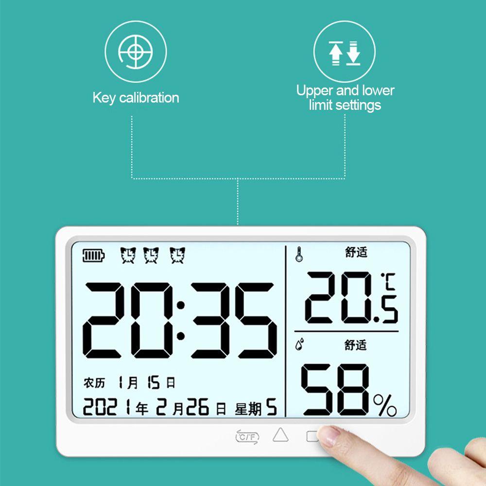 PINEVN Đồng Hồ Báo Thức Màn Hình LCD 3D Dành Cho Phòng Khách